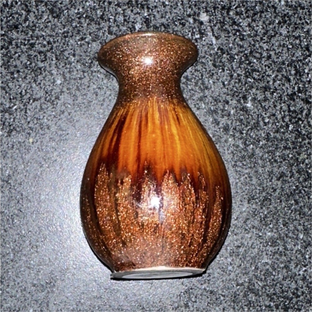 Elegant Expressions Mini Brown Reactive Ceramic Bottle Vase